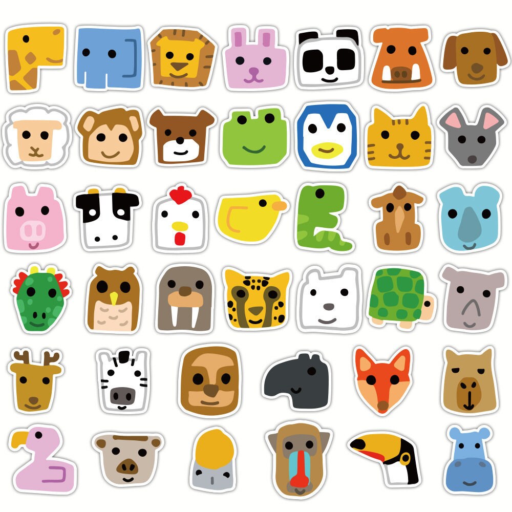 Pack of 25 Vinyl Fun Animal Stickers Die Cut Decal Set Etsy