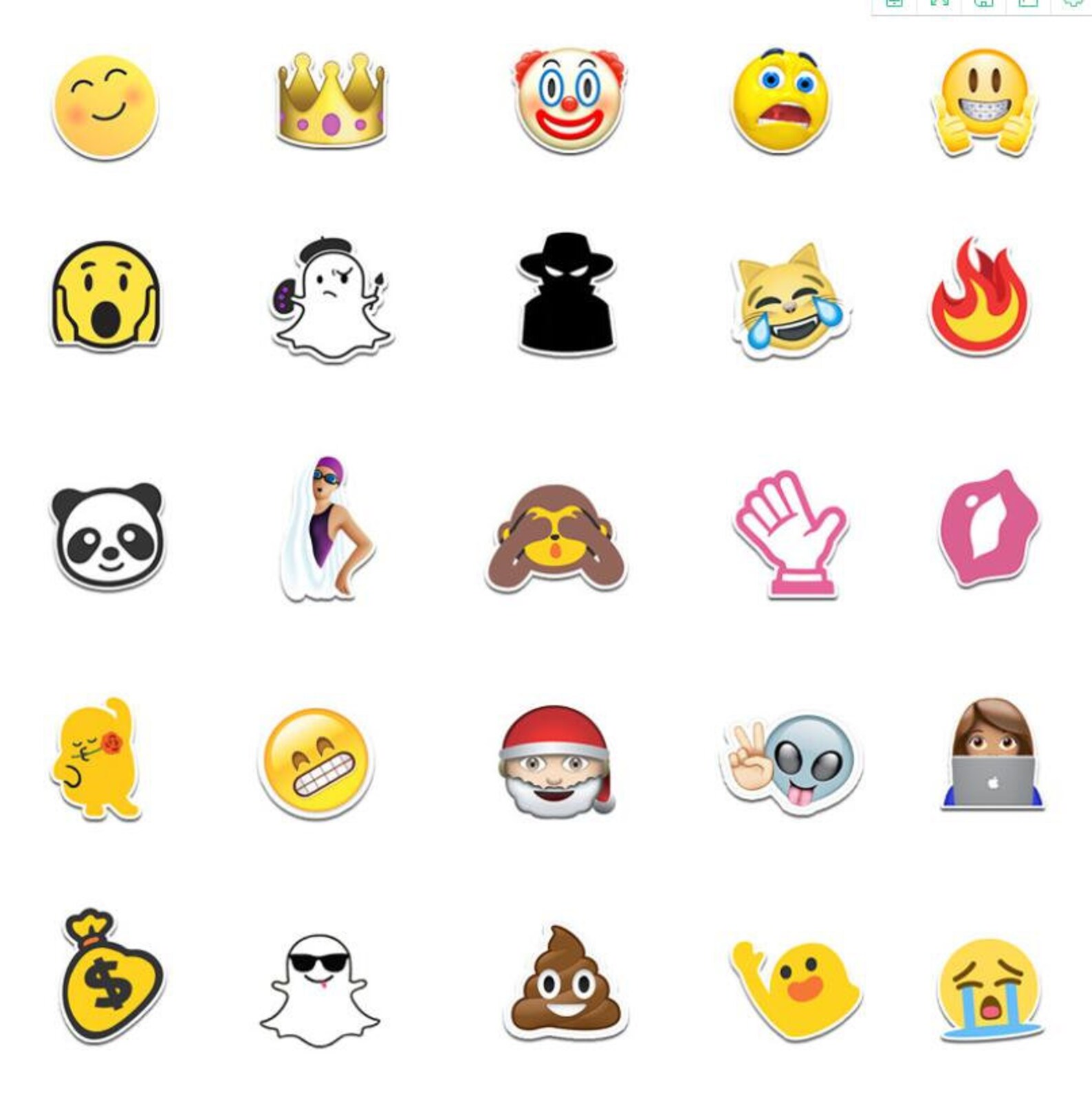 Pakket van 25 of 50 Vinyl Emoji Stickers Die Cut Sticker Set Etsy