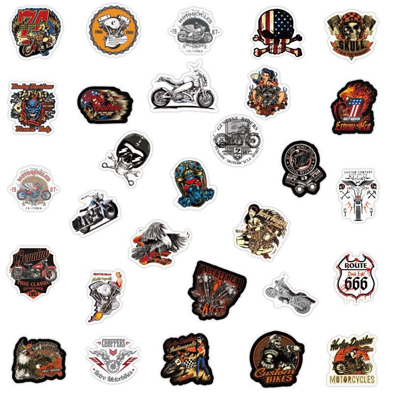 Pack of 25 Vinyl Harley Davidson Stickers Die Cut Decal Set Etsy