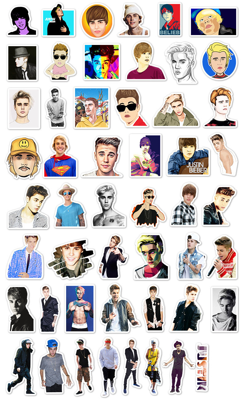 Pack of 25 or 50 Vinyl Justin Bieber Stickers Die Cut Decal Etsy