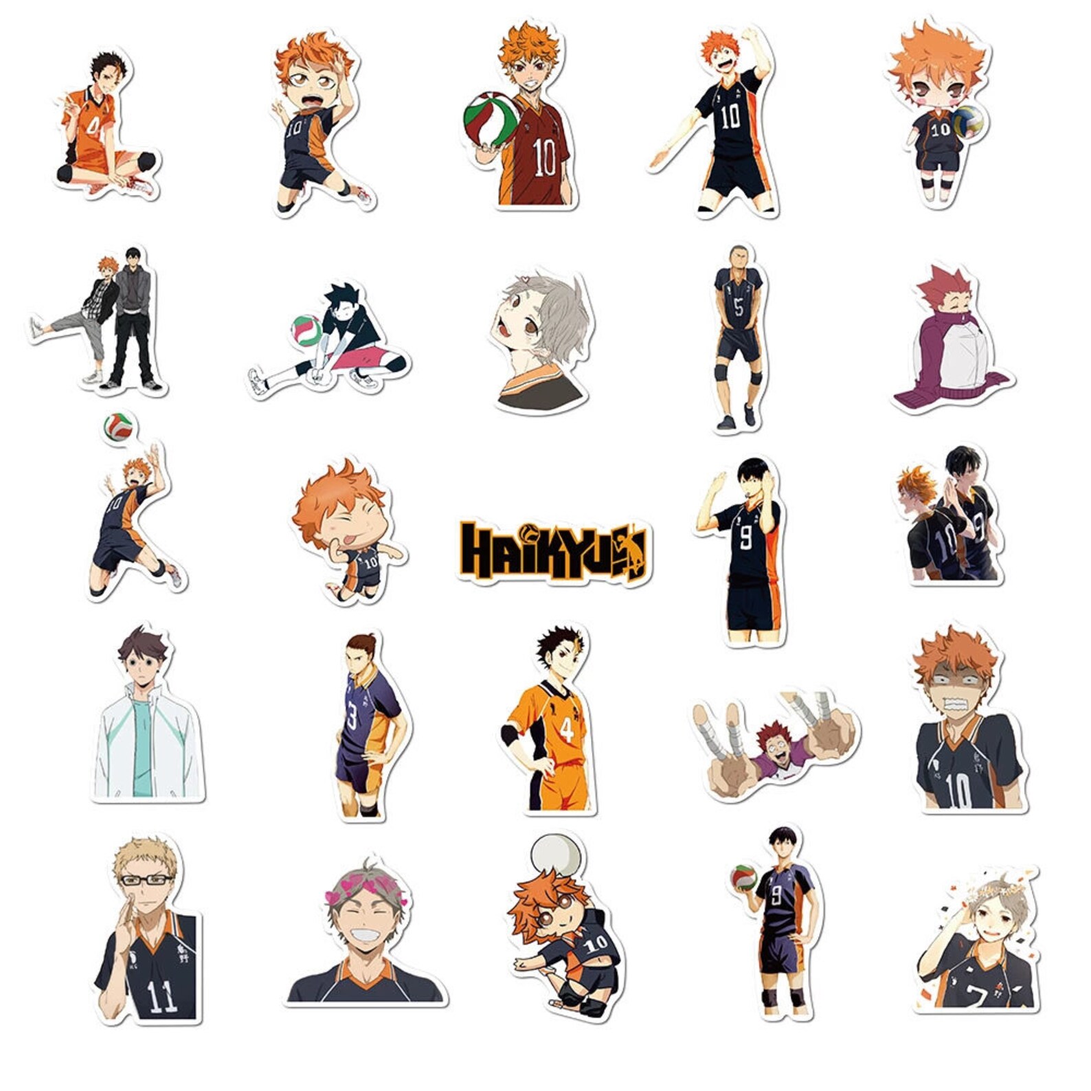 Pack of 25 or 50 Vinyl Haikyuu Stickers Die Cut Decal Set Etsy