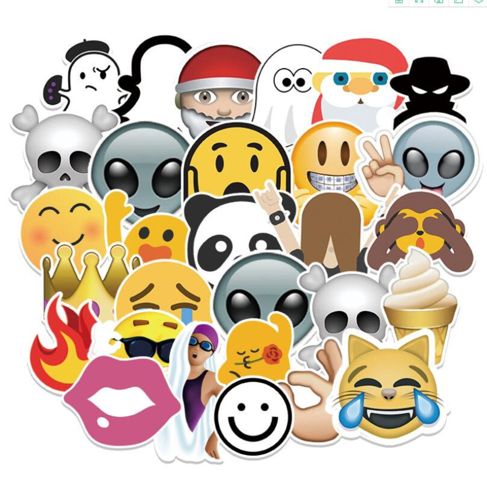 Pack of 25 or 50 Vinyl Emoji Stickers Die Cut Decal Set Etsy