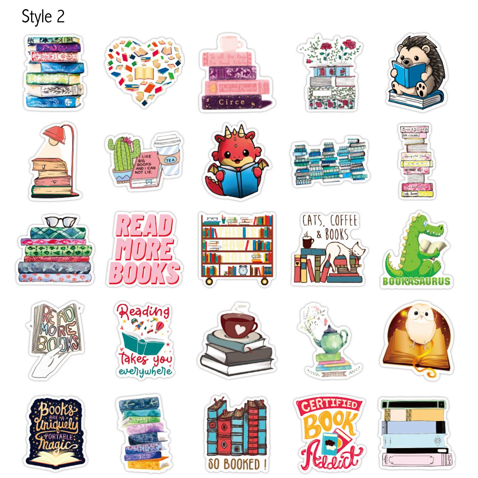 Pack of 25 or 50 Vinyl I Love Books Stickers Die Cut Decal Etsy