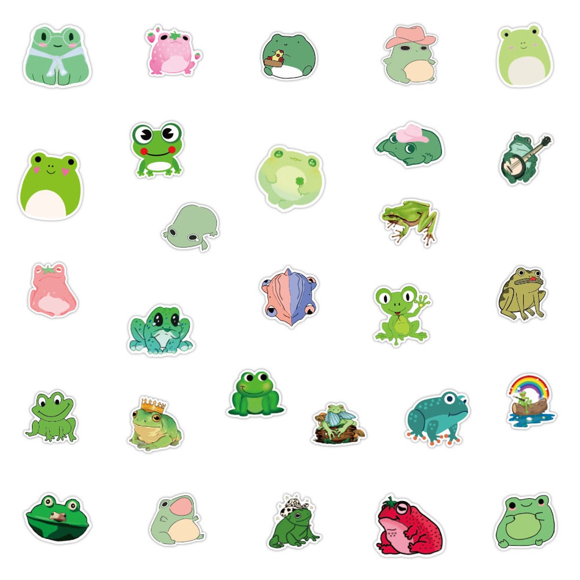Pack of 25 or 50 Vinyl Frog Stickers Die Cut Decal Set Etsy