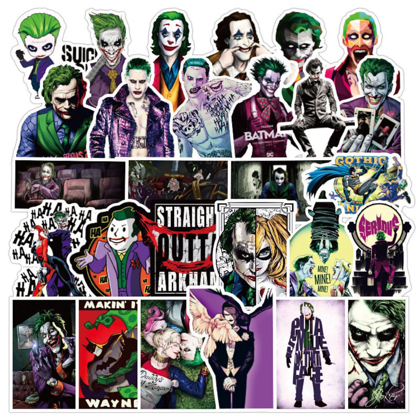 Pack of 27 Vinyl Joker Stickers Die Cut Decal Set Durable Etsy