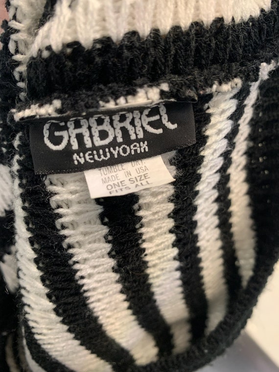 Vintage 80s Gabriel New York Black and White Knit… - image 7