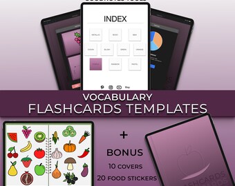 GoodNotes-woordenschat-flashcards: sjabloon voor het leren van talen (digitale download)