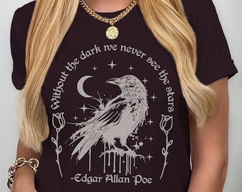 Edgar Allan Poe Poet Shirt Dark Academia Shirt Poe TShirt Vintage Literary Shirt Goblincore Clothing Gifts Bookish Shirt Gothic Raven shirt