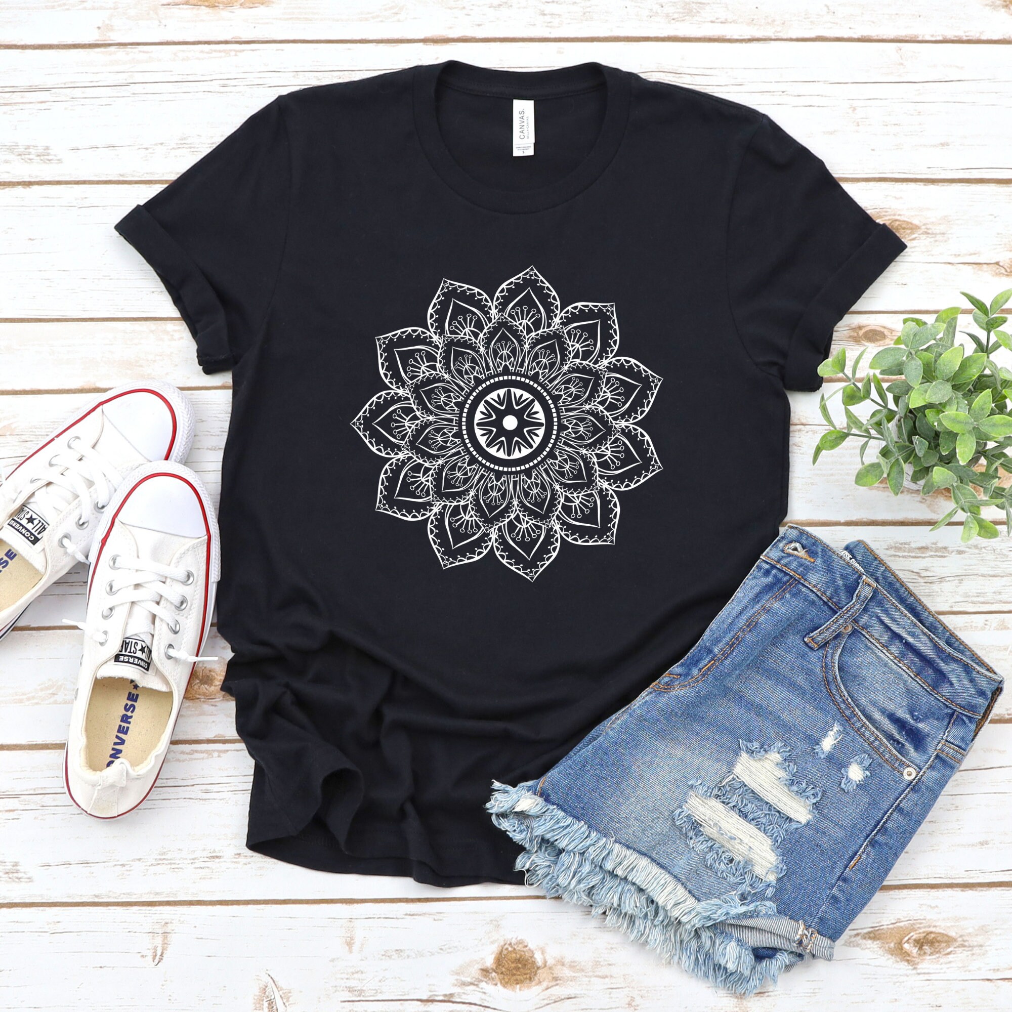 Mandala T Shirt Mandala Graphic Tshirt Floral Mandala Art | Etsy