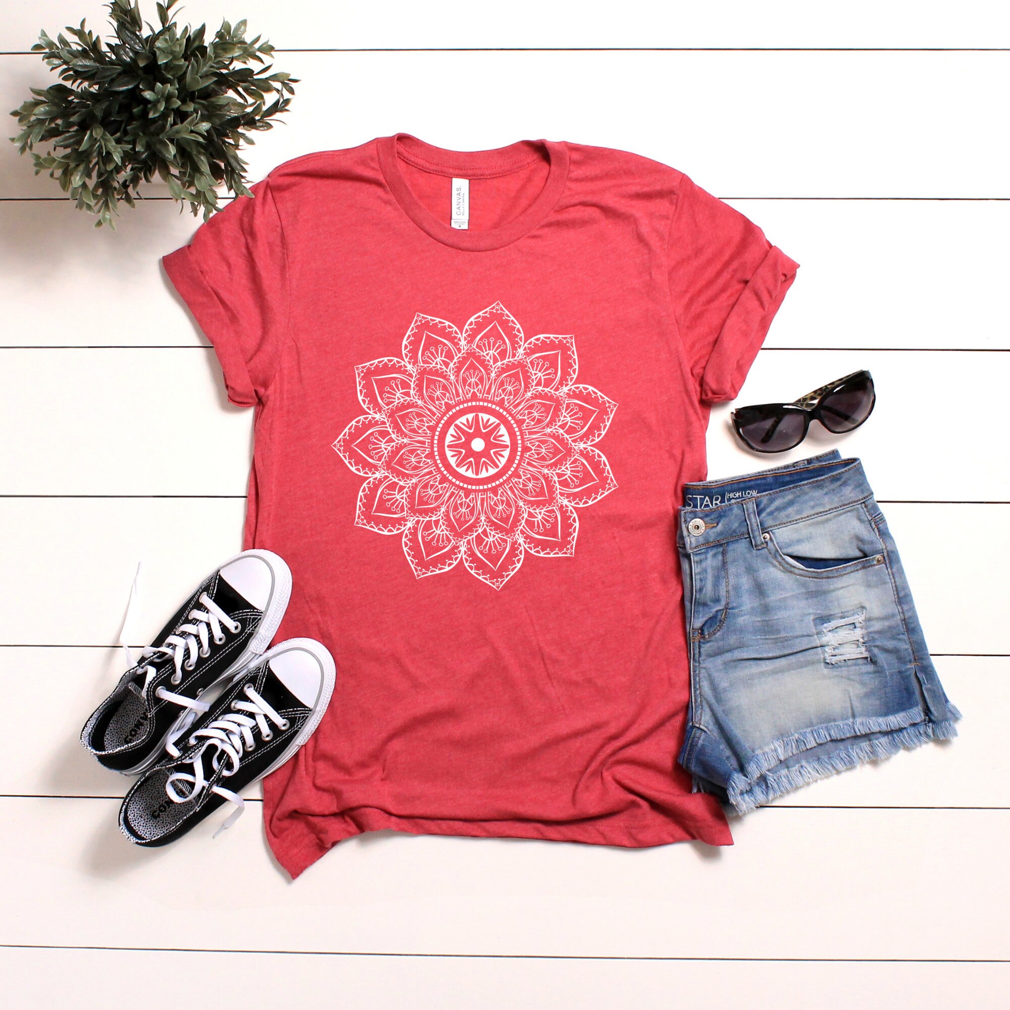 Mandala T Shirt Mandala Graphic Tshirt Floral Mandala Art | Etsy