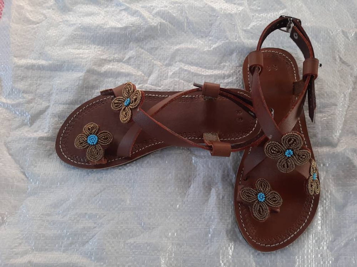 Maasai sandals' women sandals 'leather sandals | Etsy