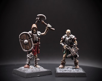 Two painted skeleton miniatures | Dungeons and dragons | Tabletop | Undead |