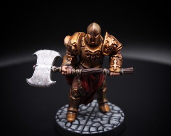 Golden paladin | Dnd Hero | Painted miniature | Table top games | Pathfinder | Frostgrave