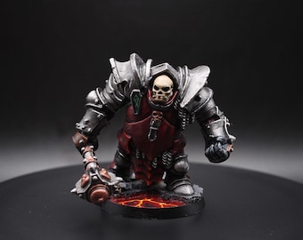Painted Ogre Juggernaut Miniature | Undead Monster, Lava Base | suitable for roleplaying games, wargaming and dungeons and dragons