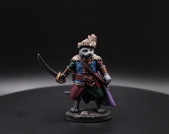 Painted Cat Bard | dungeons and dragons miniature, painted to a high standard |