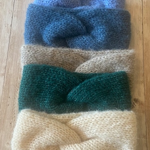 Luxury Knitted Earwarmer Headband Handmade Alpaca and Silk Wool - Pick Your Colour lots to choose from