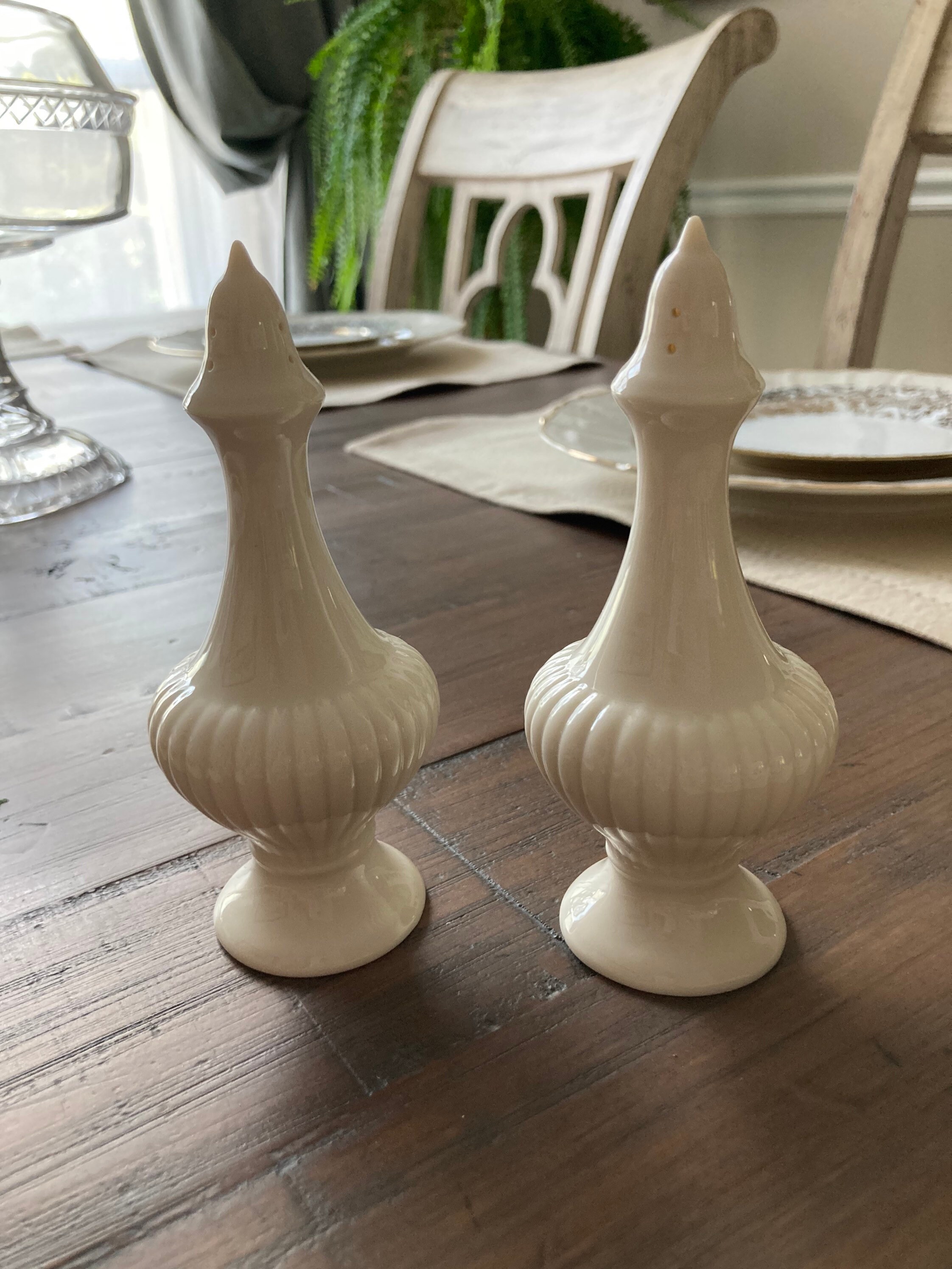 Simple elegance Lenox Salt and Pepper shaker Etsy