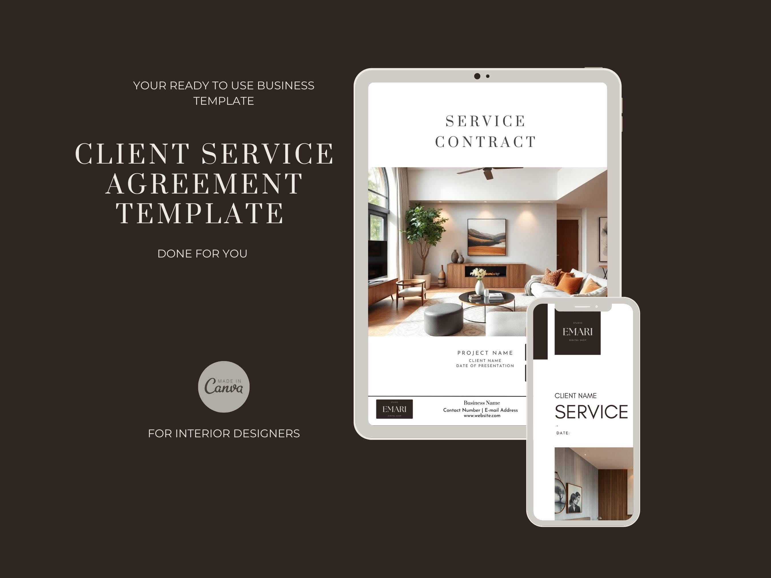 Interior Design Contract Template | Service Contract | Minimalist ...