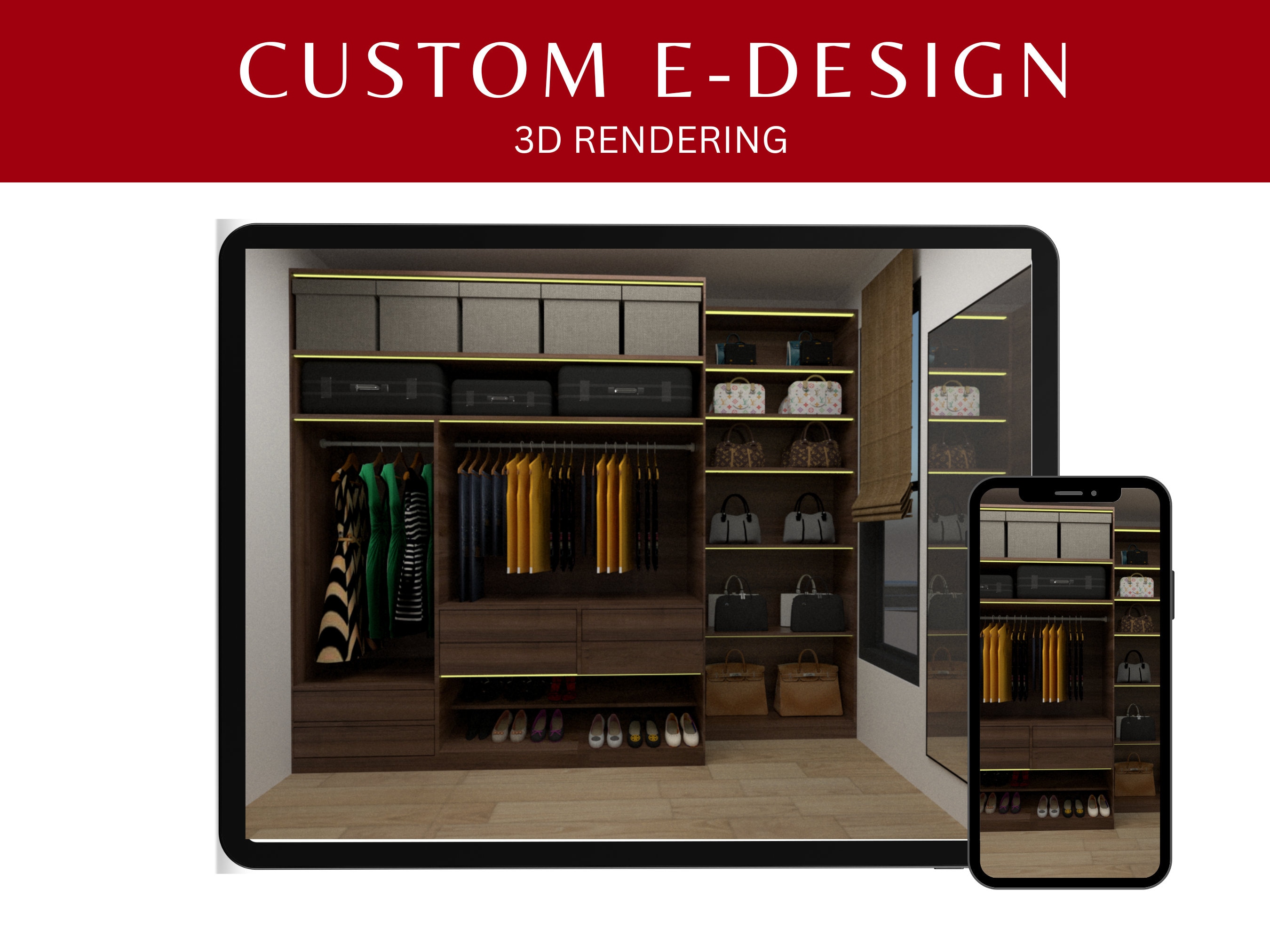 Closet Interior Designs Closet 3D Rendering 3D Architectural Rendering