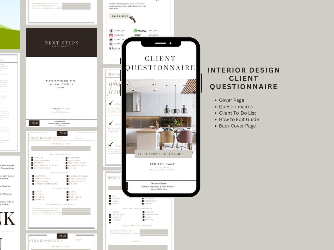 Onboarding Interior Design Client Style Questionnaire Architecture and ...