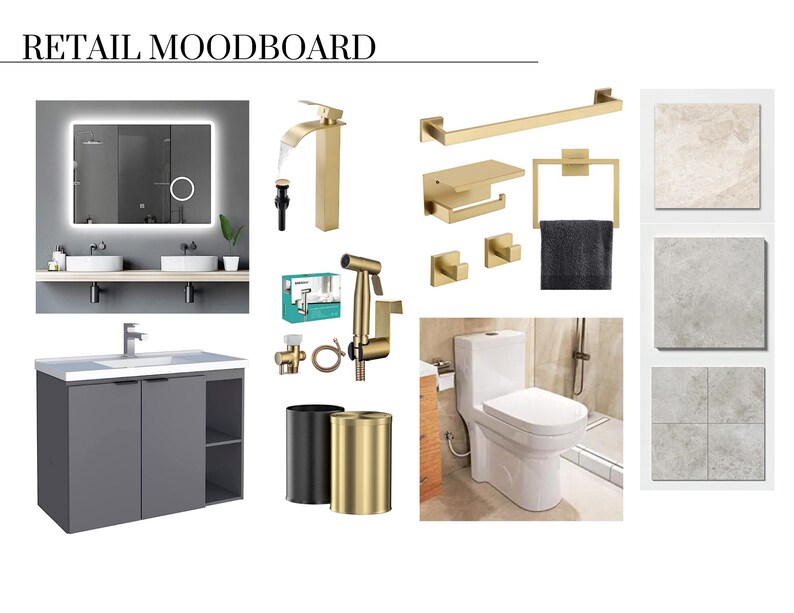 Powder Room Moodboard Virtual Interior Design E-design Moodboard ...