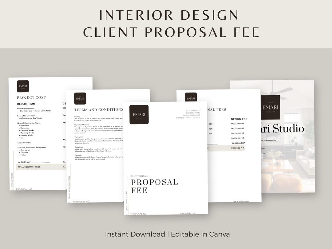 Interior Design Client Proposal Fee Minimalist Design Investment Guide ...
