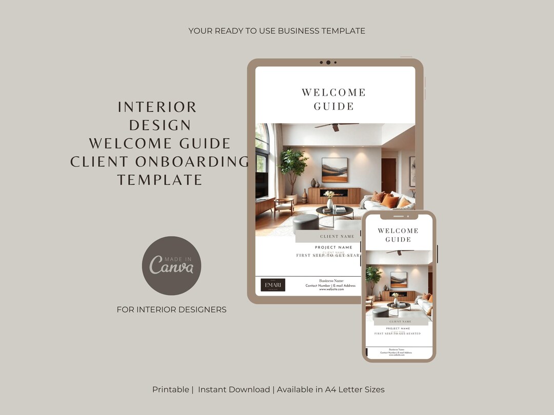 Minimalist Client Welcome Packet Interior Designers Welcome Kits New ...