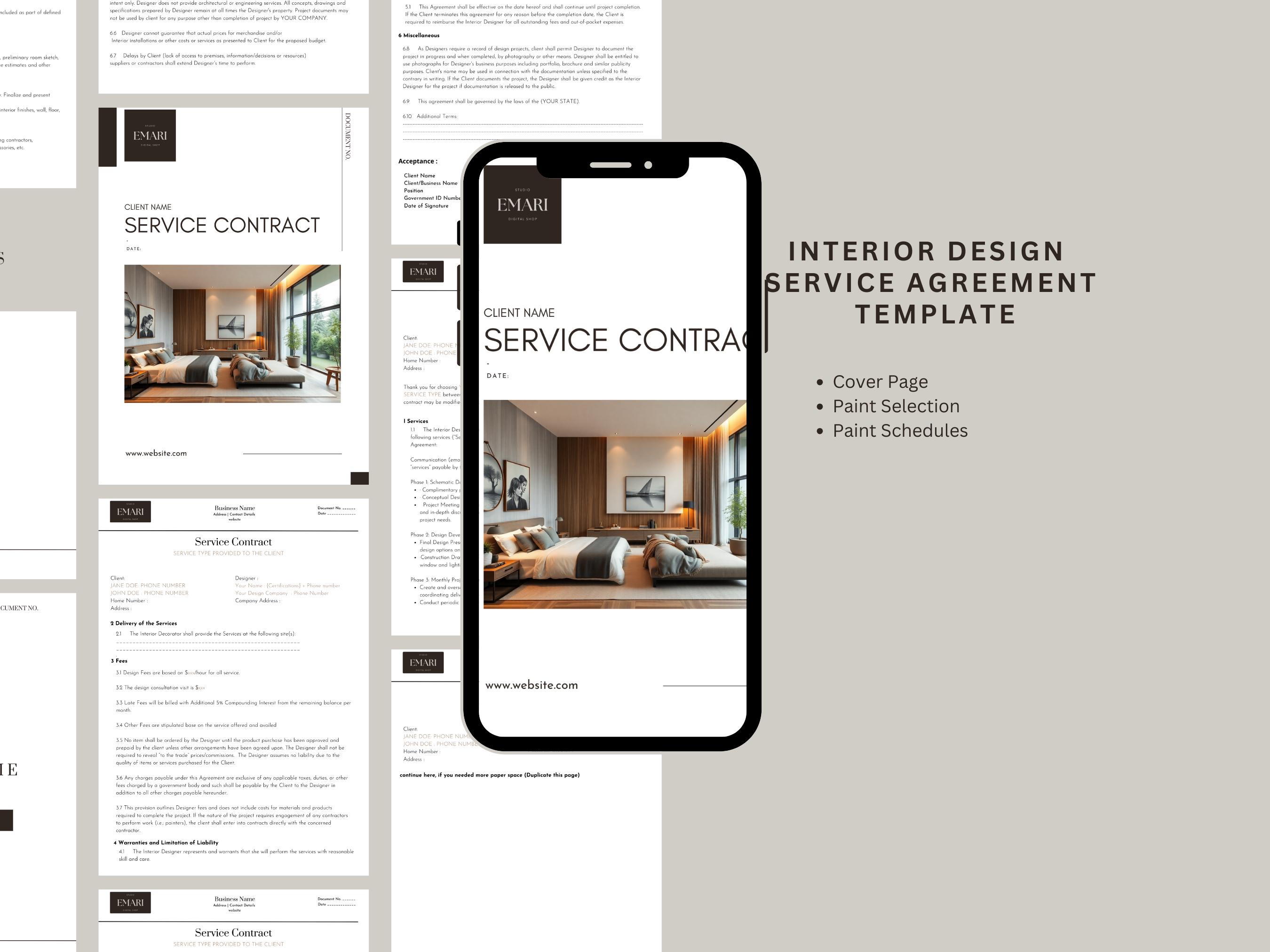 Interior Design Contract Template | Service Contract | Minimalist ...