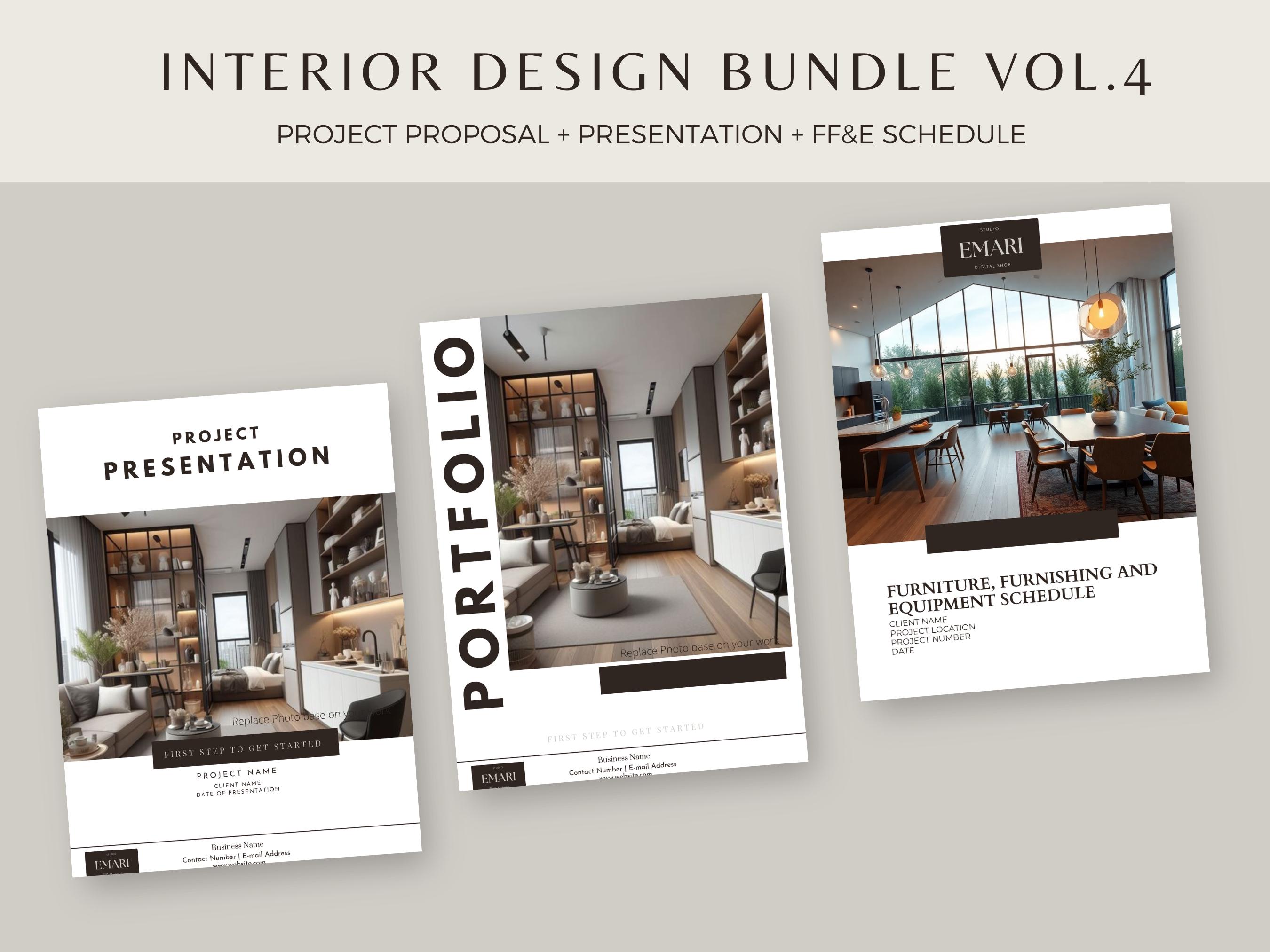 Interior Design Portfolio Design Client Presentation FF&E Schedule ...