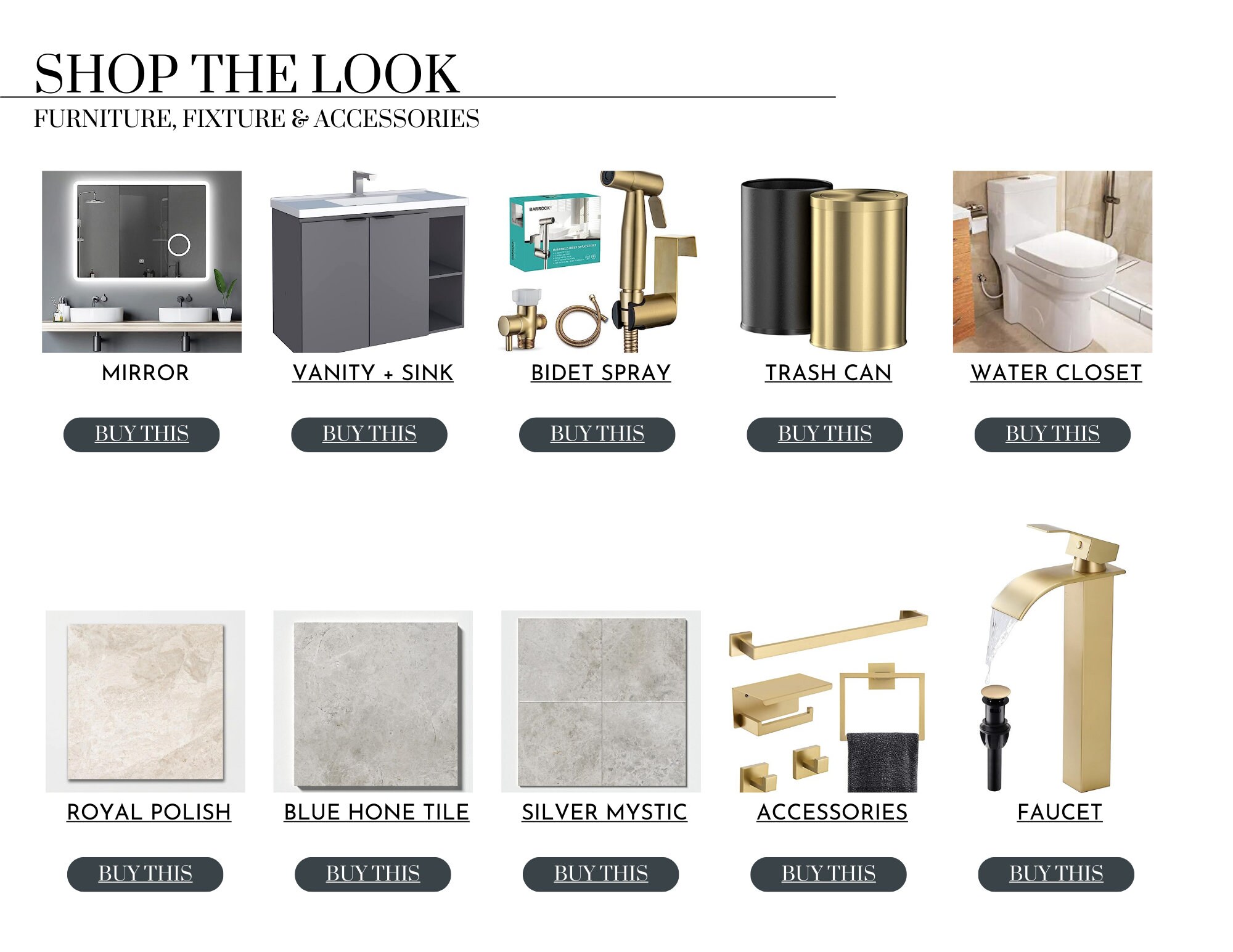 Powder Room Moodboard Virtual Interior Design E-design Moodboard ...