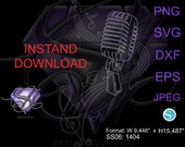 Hotfix rhinestones vintage microphone pattern in size SS06, also to be used as a cutting file, in Jpg Png Dxf Studio3 SVG EPS PDF,