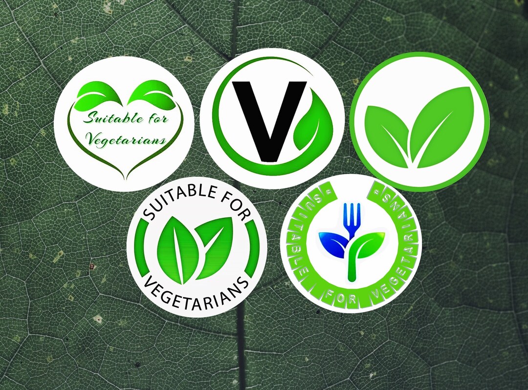 Suitable for Vegetarians Food Storage Labels/catering Round Etsy UK