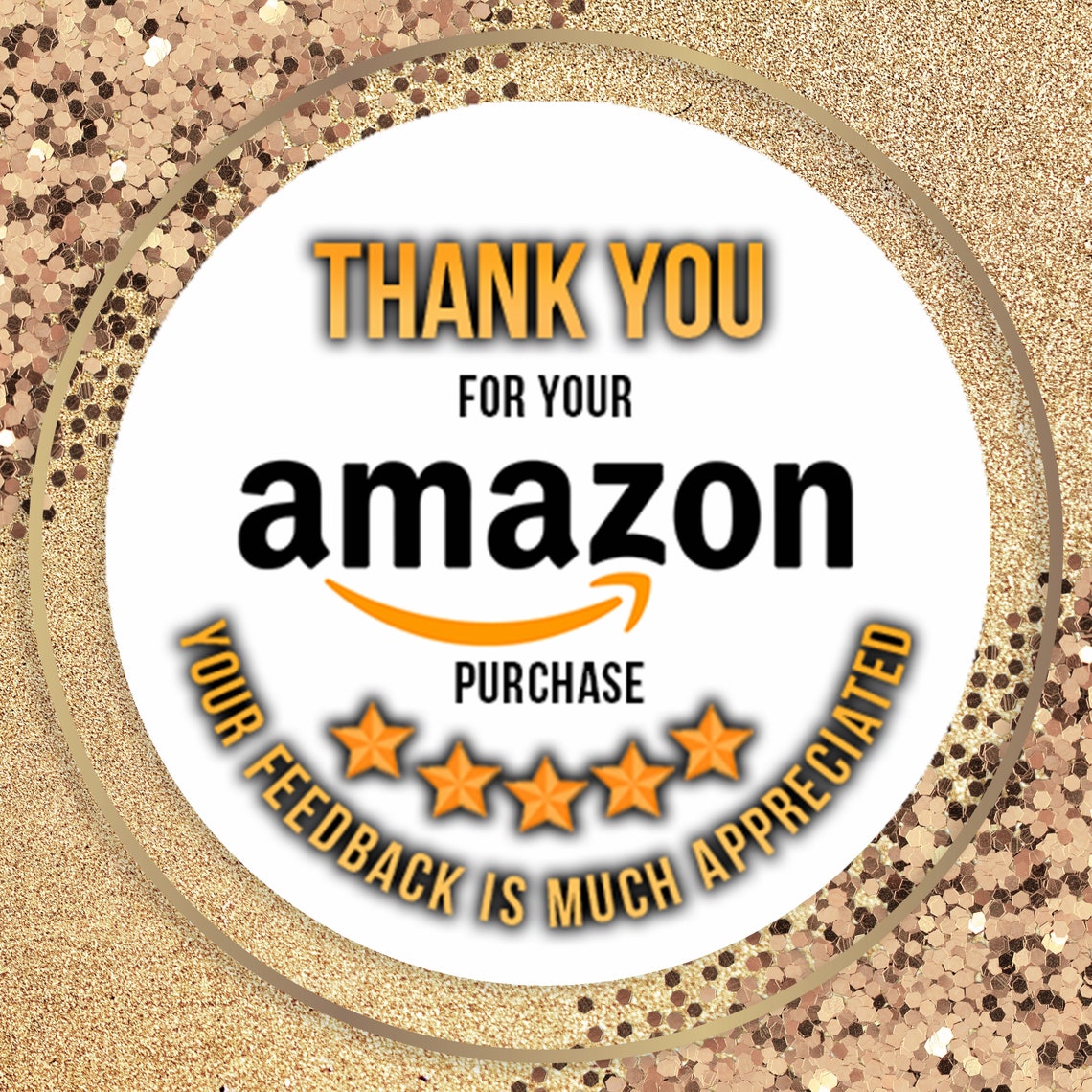 70 x AMAZON Thank you for your purchase selfadhesive matt Etsy