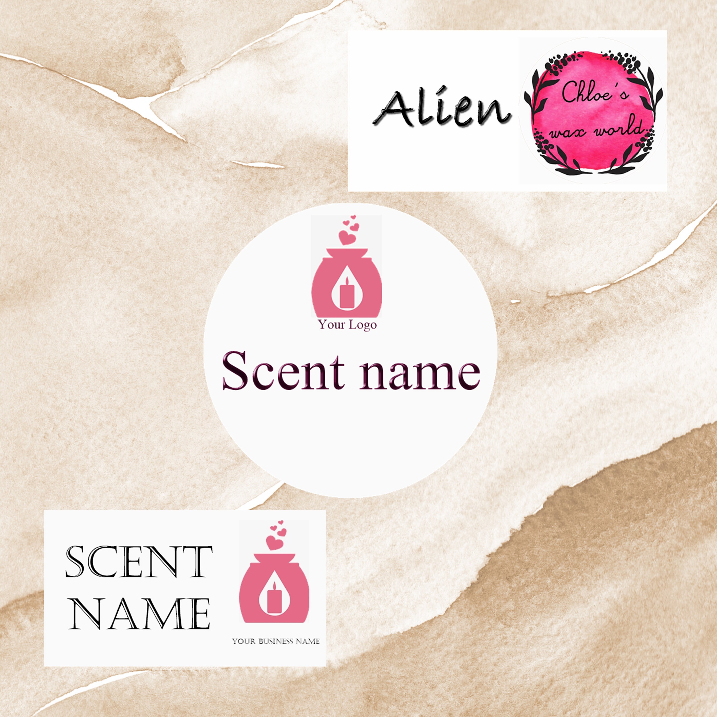 Wax Melt Candle Business SCENT NAME Labels Matt Various Etsy Norway