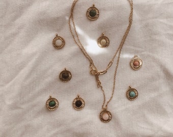 Gold plated gemstone necklace „Mathilda“