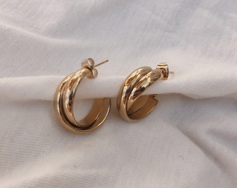 Gold plated hoops „Georgia“