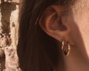 Gold plated hoops „Cecilia“