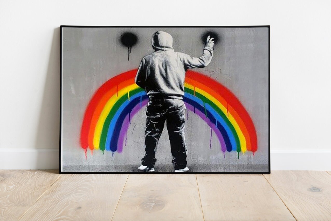 Triste Arco Iris Graffiti Banksy Art Poster Banksy Art Etsy