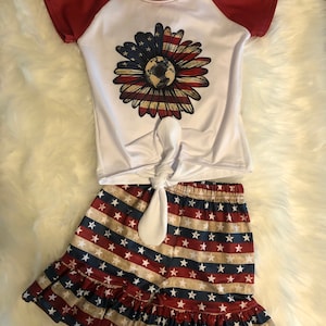 American flag shorts set