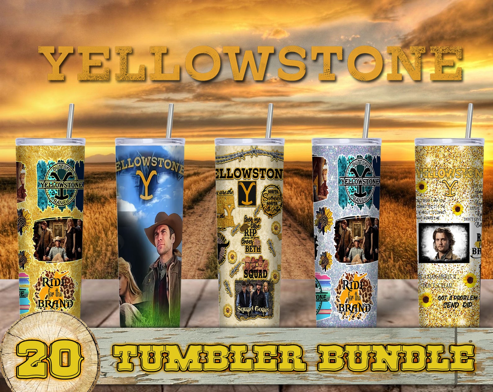 Yellowstone Tumbler Designs PNG 20 Yellowstone Tumbler Etsy
