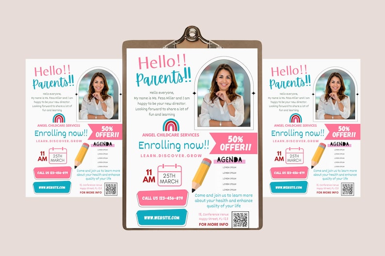 Editable Preschool Flyer Template | QR Code| Daycare Flyer | A4 Size ...