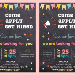 Childcare Hiring flyer template| QR code|  daycare flyer |A4 size|family day care printable | editable| instant download | home care| hiring