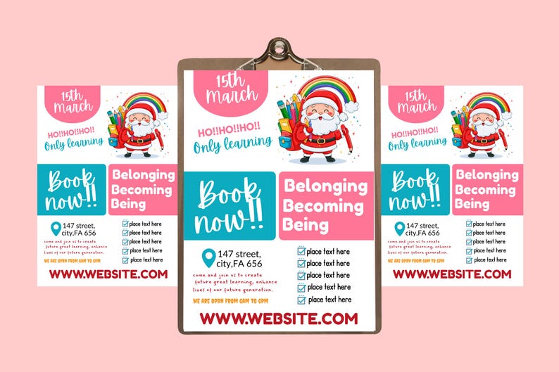 Santa Claus Flyer Template | QR Code| Daycare Flyer | A4 Size| Family ...