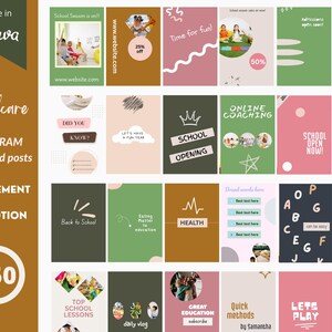 Assistenza all'infanzia su Instagram / Boho 150 pk/ Modello Instagram/Assistenza all'infanzia/Asilo nido familiare/Educatore della prima infanzia/Servizi per l'infanzia/Feed dei social media