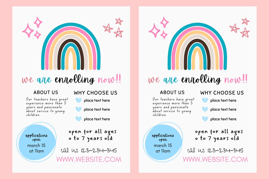 Childcare Flyer Template QR Code Daycare Flyer A4 Size Family Day Care