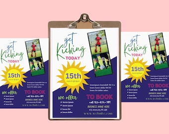 Kindergarten Sport Flyer Vorlage | QR-Code|  Flyer Kita |A4 größe|druckbare Tagespflege | bearbeitbar | Sofortdownload | Sommercamp Flyer