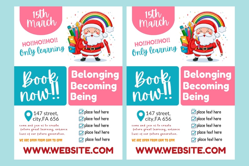 Santa Claus Flyer Template | QR Code| Daycare Flyer | A4 Size| Family ...