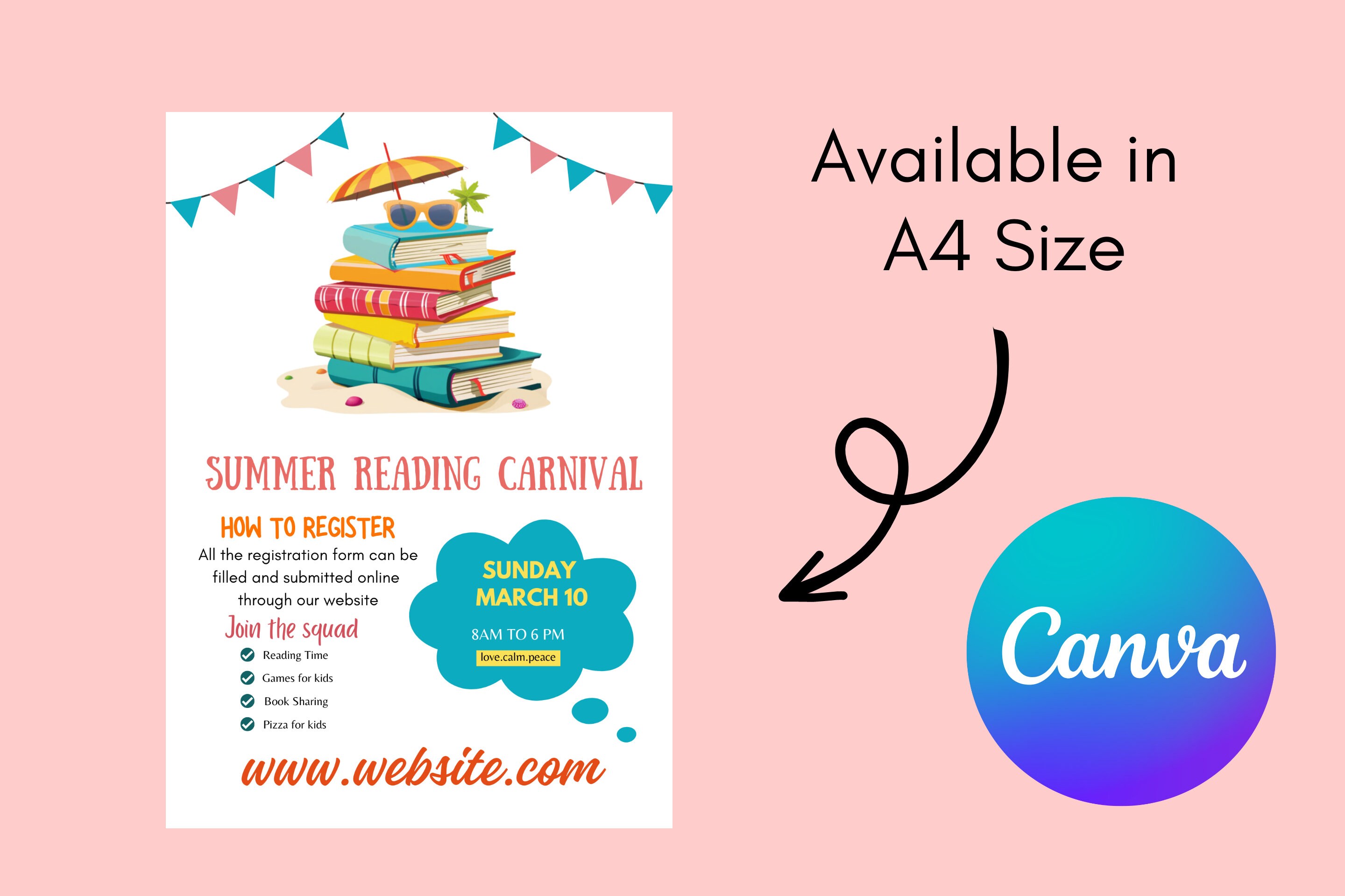 Editable Reading Flyer Template QR Code Daycare Flyer A4 Sizefamily Day ...