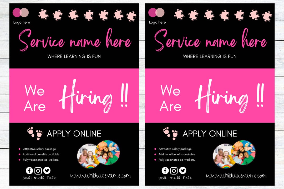 Preschool Hiring Flyer Template QR Code Daycare Flyer A4 Etsy