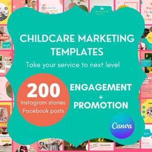 Childcare|Instagram stories|facebook posts| Canva| DIY|Marketing| Daycare| famildaycare|100 pk|branding|preschooleducator|social media feed|